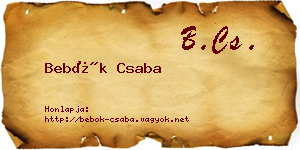 Bebők Csaba névjegykártya
