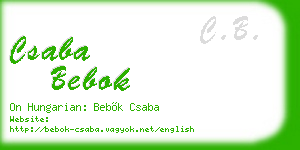 csaba bebok business card